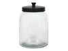 Voorraadpot glas metalen deksel zwart 1600ml