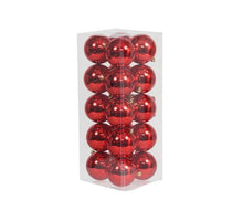 cb. 20 plastic balls red shiny 80 mm