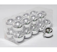 cb. 20 plastic balls silver shiny 80 mm