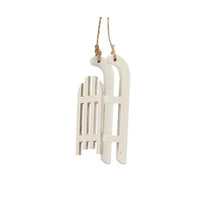 pb. 4 wooden sledges/hanging white 9 cm