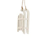 pb. 4 wooden sledges/hanging white 9 cm