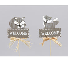 Wooden fox plug 12 pieces assorted gray