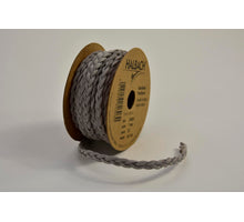 Kunstleer gevlochten 7 mm grijs