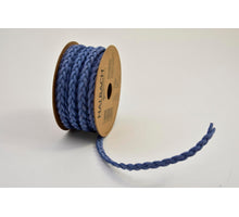 Kunstleer gevlochten 7 mm blauw