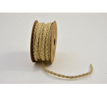 Kunstleer gevlochten 7 mm creme