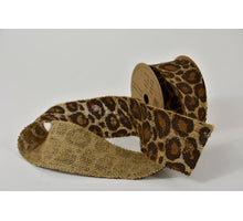 Jute lint met panter print 5 meter
