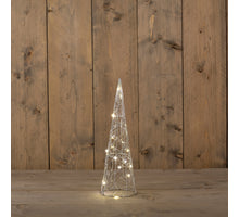 B.O.T. METAL CONE SILVER 40CM 20LED WARM WHITE - 50CM CLEAR