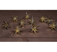 10PCS SILVER 3D STAR 12CM / 10LED WARM WHITE 1,5M / 5M TRANSPARANT