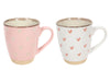 Koffiemok hartjes roze/wit 220ml ass