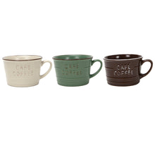 Mok 'Café Coffee' Ø10x6,2cm 260ml 3 assortie