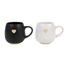 Mok hart speckle  Ø8,6*10,5cm 590ml? 2 assortie