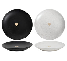 Ontbijtbord hart speckle Ø18,6x2,5cm 2 assortie