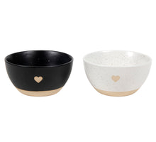 Schaal hart speckle Ø14x7cm 610ml 2 assortie