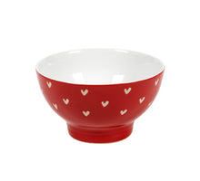 Schaaltje all over hart rood/wit Ø13x7,5cm 500ml