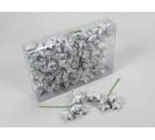 PET 18x6 glitterstars/wire silver 40 mm