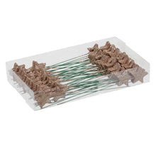 PET 60 glitter stars/wire champagne 4 cm