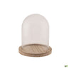 Glass dome with wooden base Ø12.5x17cm Transparent