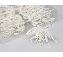 Spider op steker met glitter 12 stuks 8 cm wit