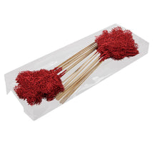 PET 24 glitter deco/stick red 14 cm