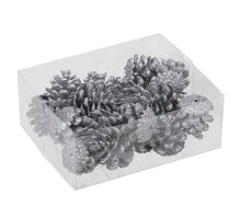 PET 24 glitter cones/loose silver 4,5cm
