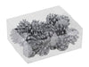 PET 24 glitter cones/loose silver 4,5cm