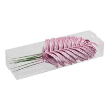 PET 8 glitter palm leaves/wire rose blush 16 cm