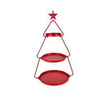 Etagere ster metaal 3-laags Ø35x55cm rood