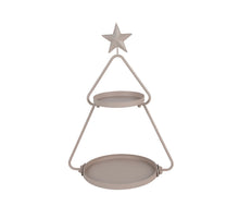 Etagere ster metaal 2-laags Ø35x38cm grijs