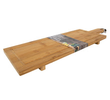 Serveerplank bamboe m/voet 58x19x3cm
