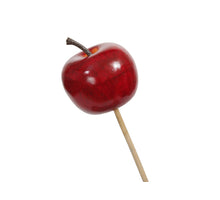 pb. 12 styro apples/stick 20cm dark red Ø 4.5cm