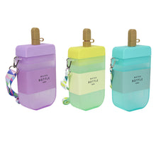 Drinkfles ijs vorm met koord 20x11x4,3cm 3 assortie