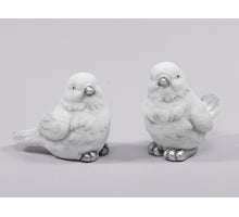 Witte terracotta vogel 10cm 2ass