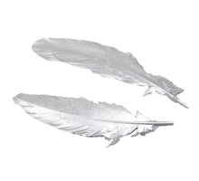 cb. 12 goose feathers silver 16-18cm