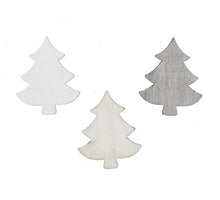 pm. 60 wooden trees/loose white/natural/grey 3 cm