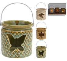 THEELICHTHOUDER KERAMIEK GLAZUUR D8 H8CM 3 ASSORITE