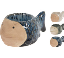 FISH PORCELAIN TEA LIGHT HOLDER 12.5X8X5.5CM 3 ASSORTED