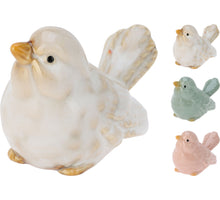 VOGEL PORSELEIN 9X5X6CM 3 ASSORTIE KLEUR
