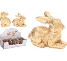 KONIJN GOUD POLY 8X4X8CM 2 ASSORTIE