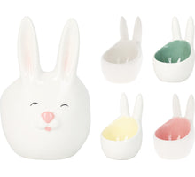 EIERDOP HAASJE PORSELEIN D6 H9CM 4 ASSORTIE KLEUR