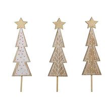 pb. 12 wooden trees/stick 3 ass. White 11,5 cm