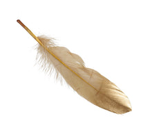 pb. 24 feathers/loose mustard gold 18-20 cm