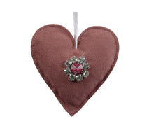 pb. 4 fabric hearts/hanging pink 10x11 cm