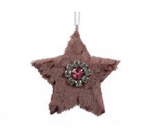 pm. 6 fabric stars/hanging pink 9.5 cm