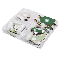 w/b. 6 wooden deco assorted green 3,5 - 5,5 cm