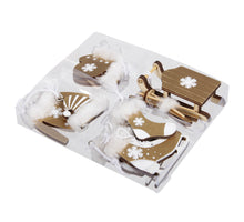 w/b. 6 wooden deco assorted Gold 3,5 - 5,5 cm