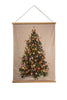 B.O. FLUWEEL POSTER KERSTBOOM ROZE DECO 90X120CM / 20LED WARM 2XAA