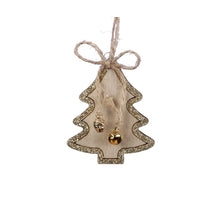 pb. 8 wooden trees/hanging gold 5,5x7 cm