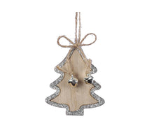 pb. 8 wooden trees/hanging silver 5,5x7 cm