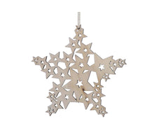 pb. 5 wooden stars/hanging natural 10x10 cm