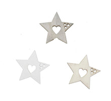 pb. 60 wooden stars 3 ass. natural/grey/white 3 cm